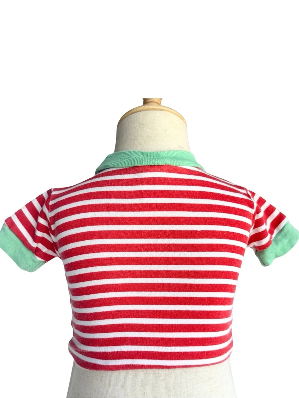 Vintage 90s Cuties By Judy Baby T Shirt Red White Stripe 3-6 Months Hong Kong